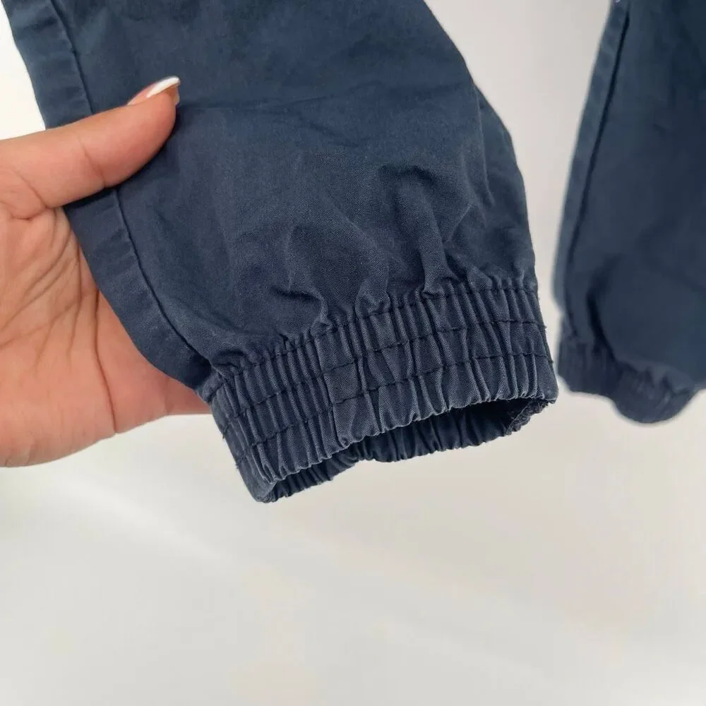 H&M Boys Navy Blue 100% Cotton Joggers Size 8 | Elastic Drawstring Waist